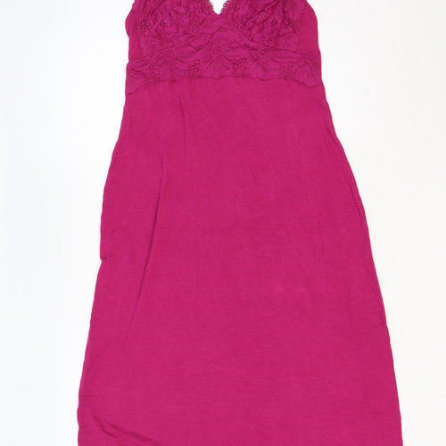 Marks and Spencer Womens Pink Viscose Maxi Size 10 V-Neck Pullover
