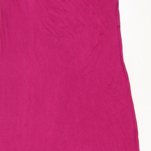 Marks and Spencer Womens Pink Viscose Maxi Size 10 V-Neck Pullover