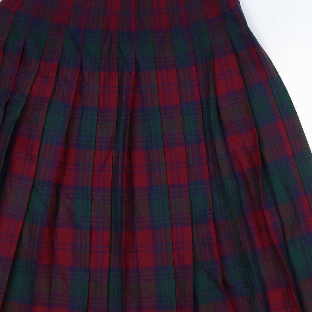 James Pringle Weavers Womens Multicoloured Plaid Wool A-Line Skirt Size 16 Buckle
