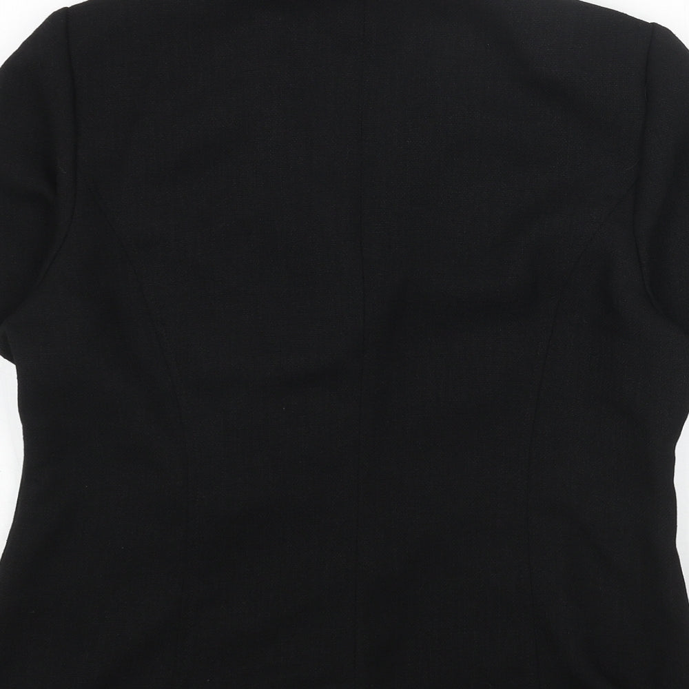 Eastex Womens Black Polyester Basic Button-Up Size 12 V-Neck