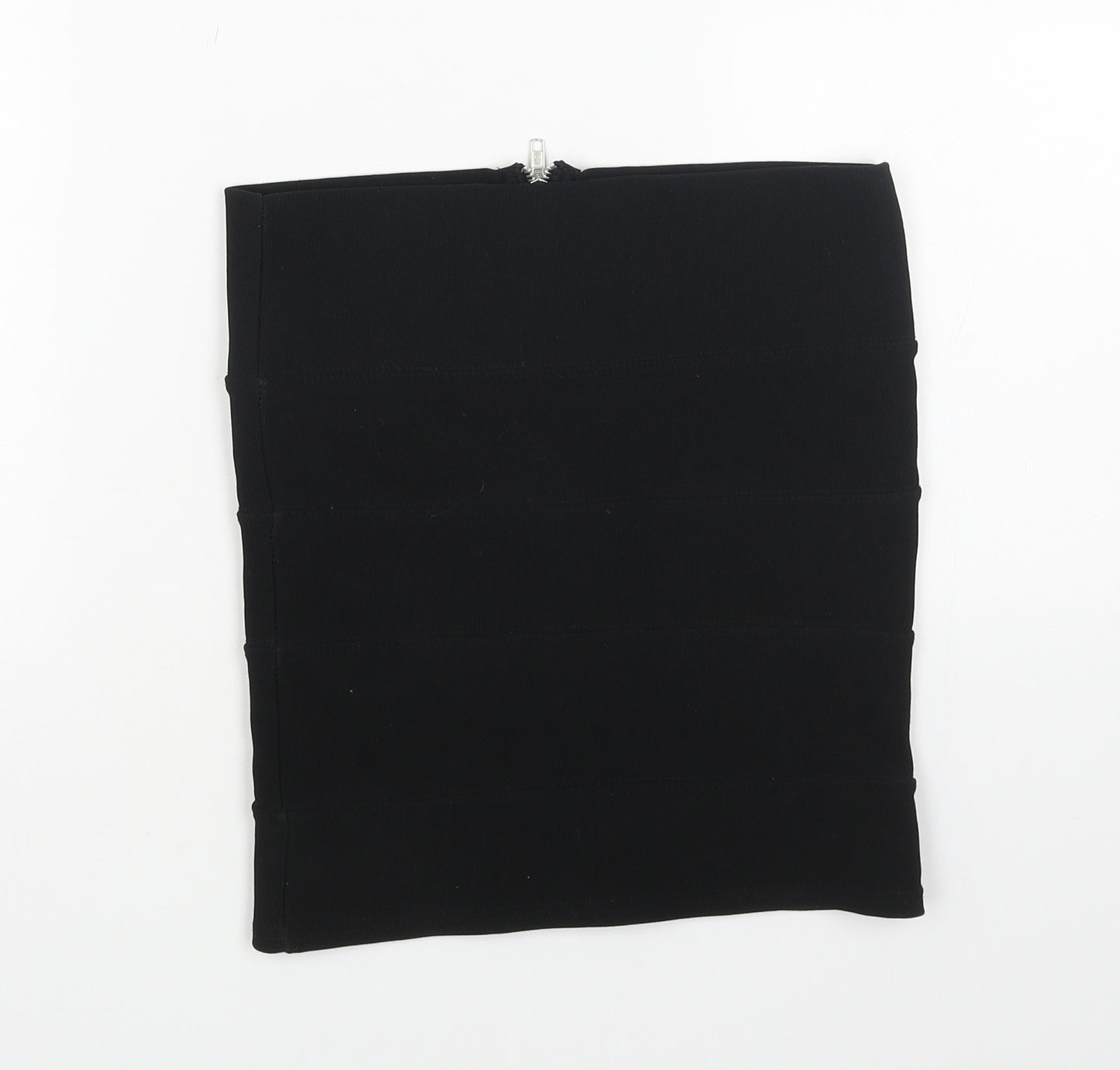 Preworn Womens Black Polyester Bandage Skirt Size 10 Zip