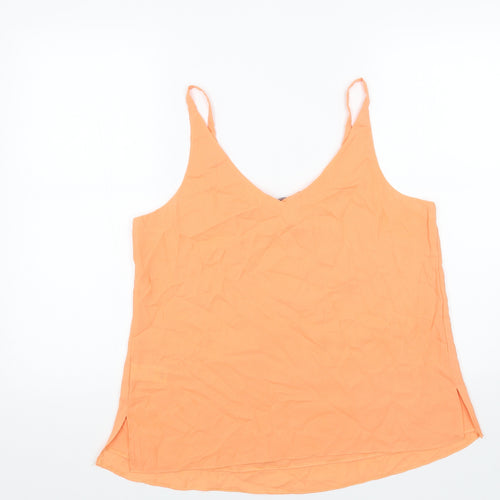 F&F Womens Orange Polyester Camisole Tank Size 14 V-Neck