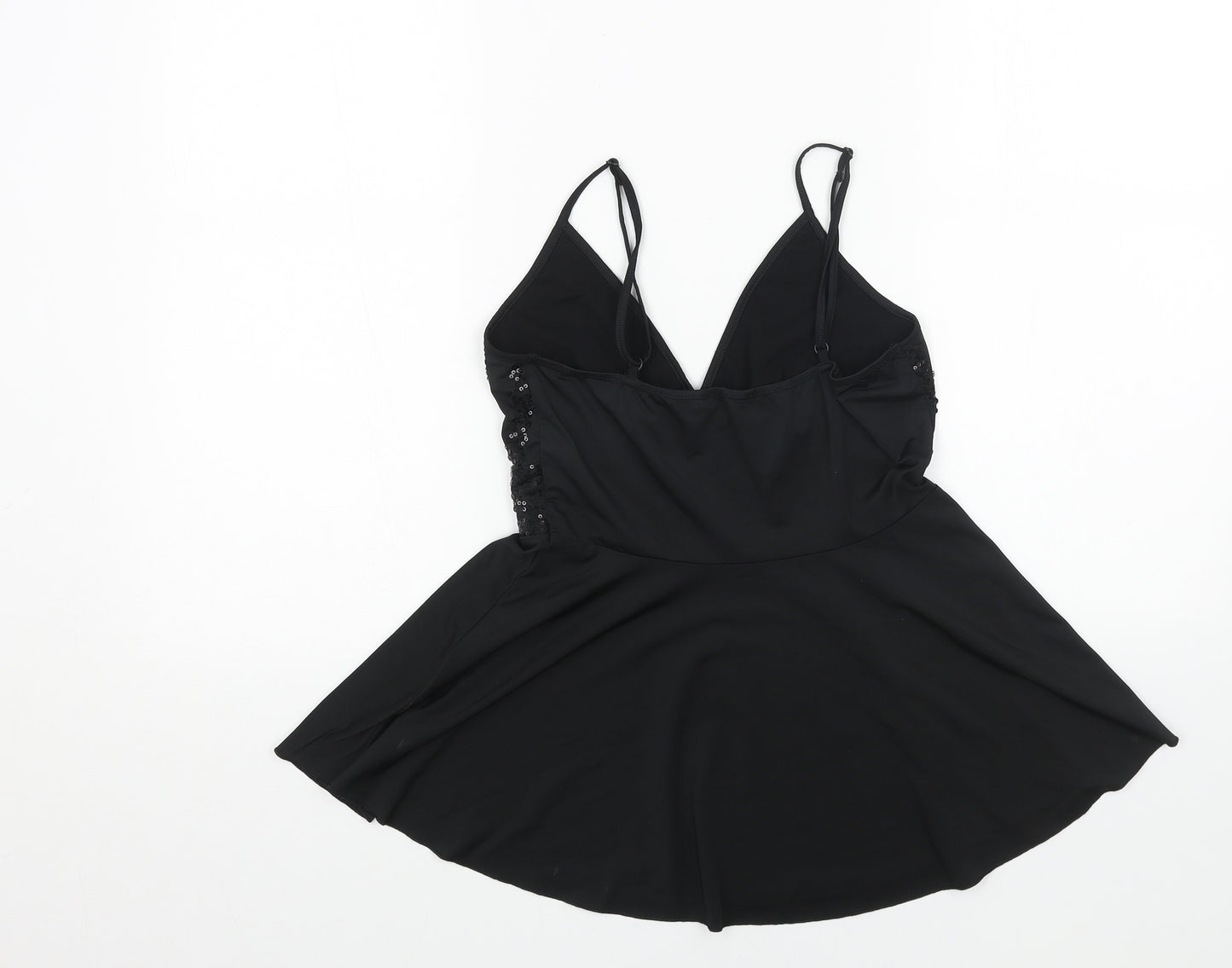 MOTIVI Womens Black Polyester Camisole Tank Size M V-Neck