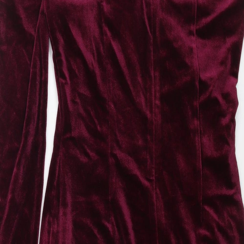 Lavish Alice Womens Purple Polyester Bodycon Size 10 One Shoulder Zip
