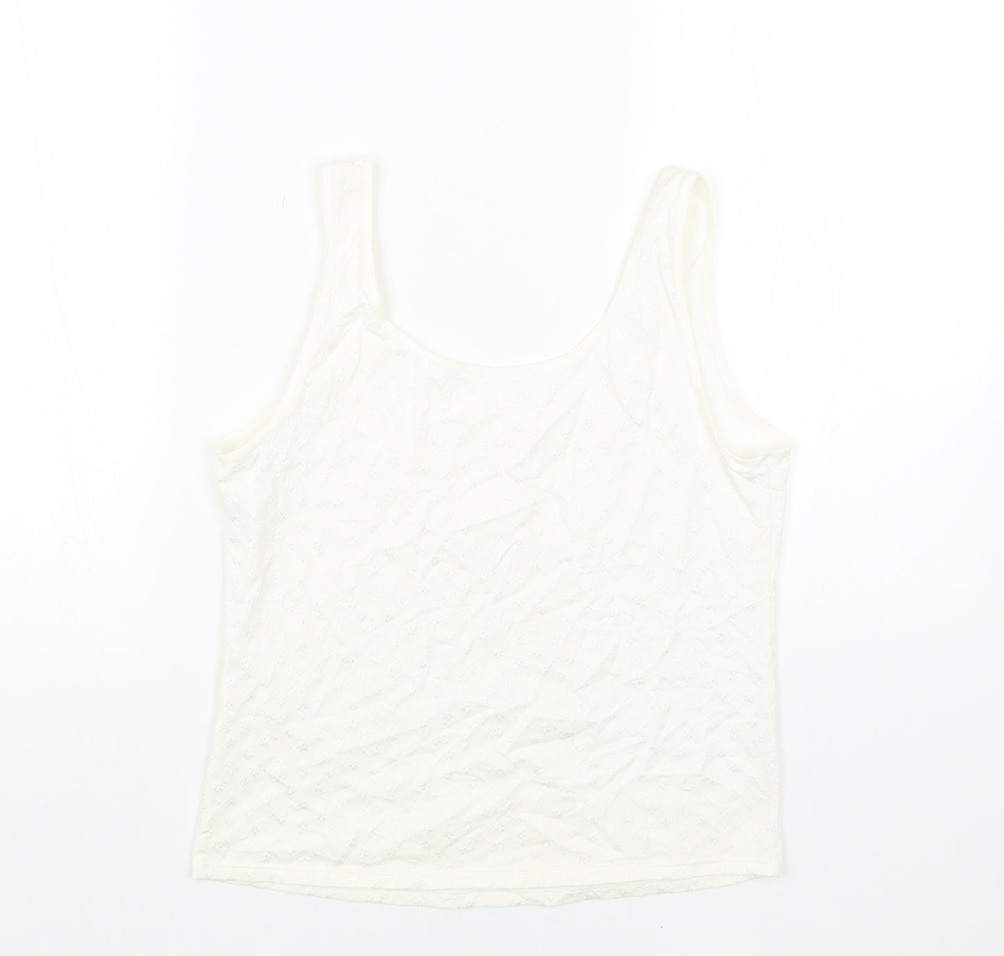 Preworn Womens White Polyamide Basic Tank Size 14 V-Neck