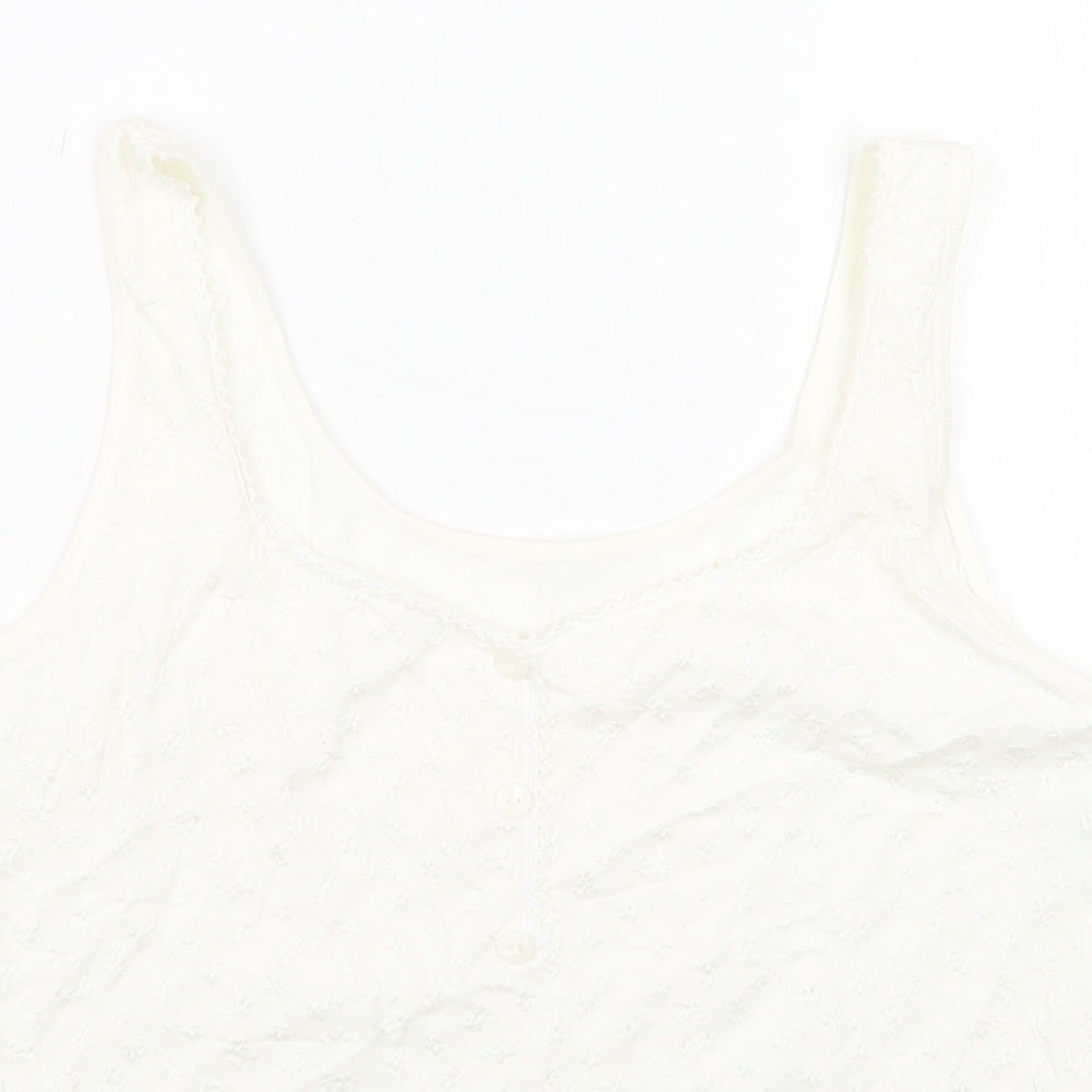 Preworn Womens White Polyamide Basic Tank Size 14 V-Neck