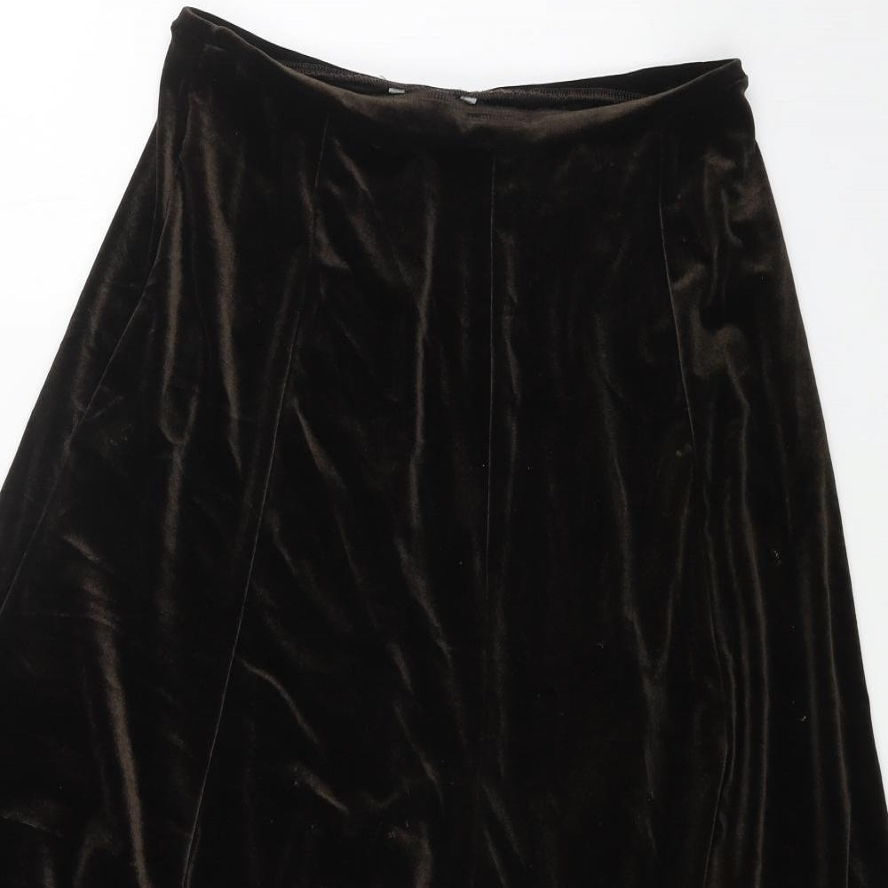 After Dark Womens Brown Polyester Swing Skirt Size 14