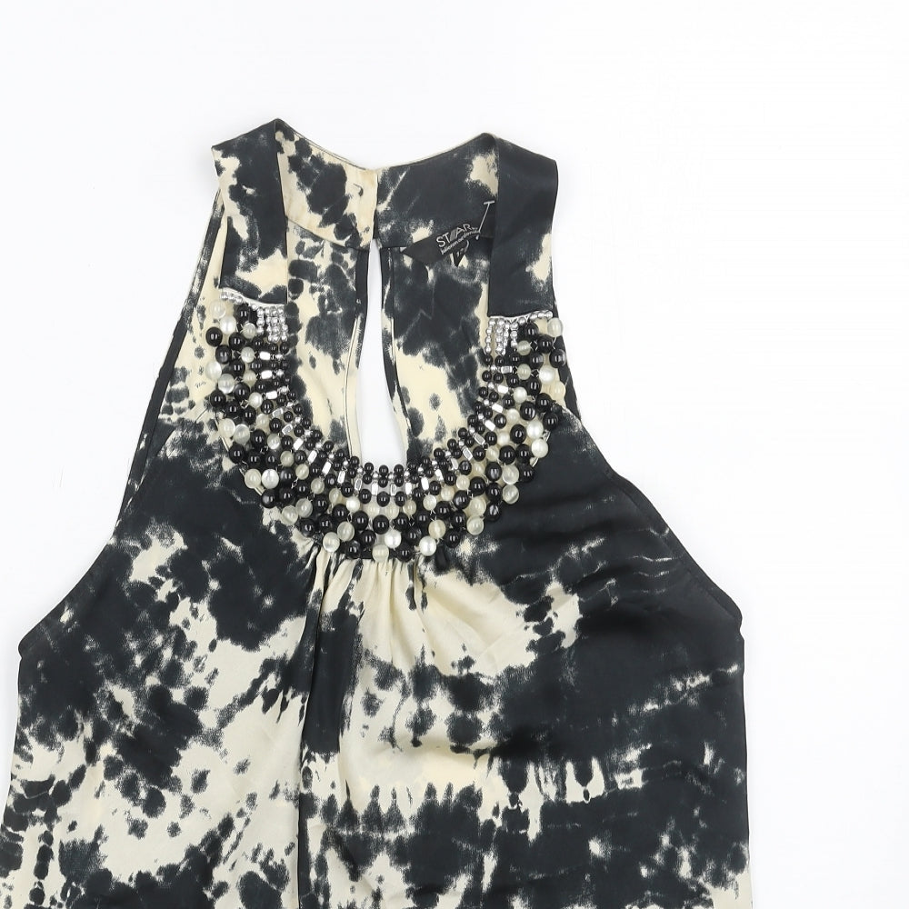 Julien Macdonald Womens Black Polyester Basic Tank Size 12 Scoop Neck