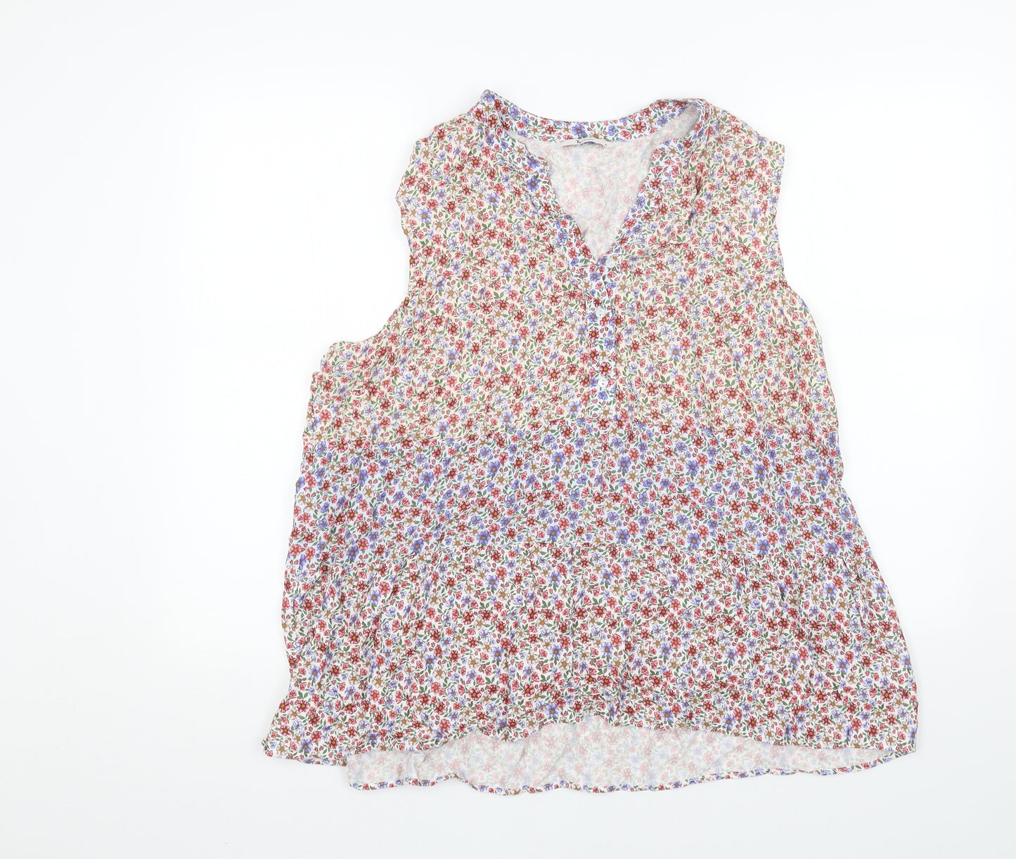 TU Womens Multicoloured Floral Viscose Basic Blouse Size 18 V-Neck