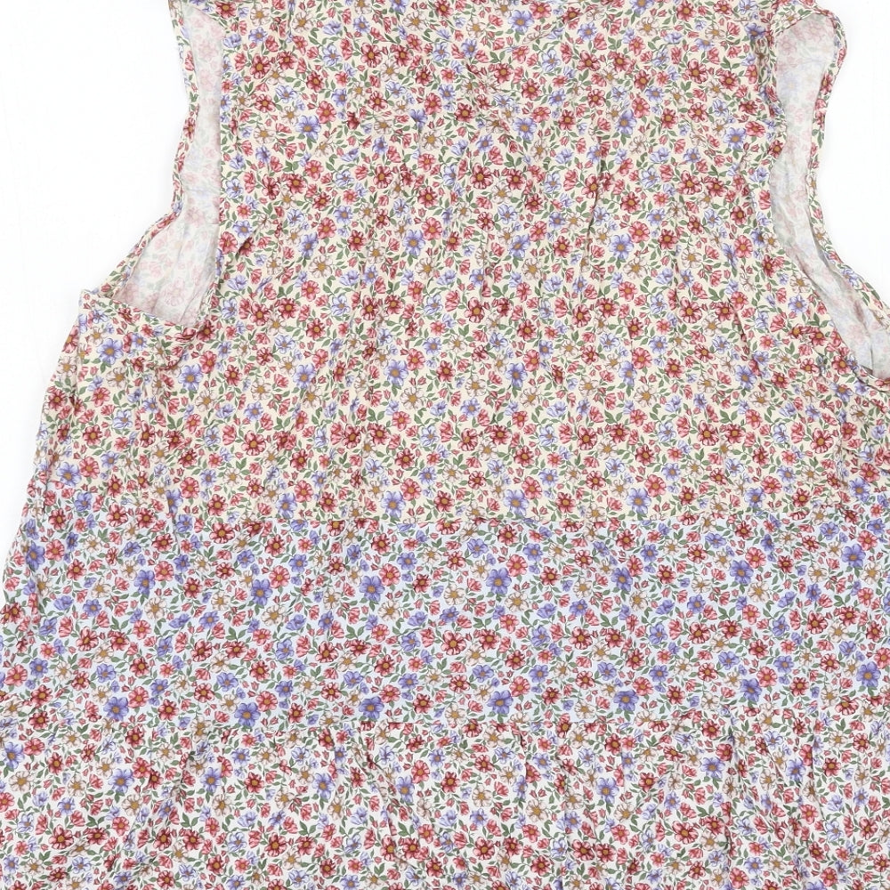 TU Womens Multicoloured Floral Viscose Basic Blouse Size 18 V-Neck