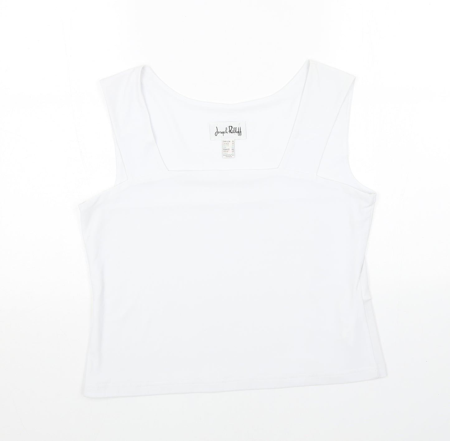 Joseph Ribkoff Womens White Polyester Basic Tank Size 16 Square Neck