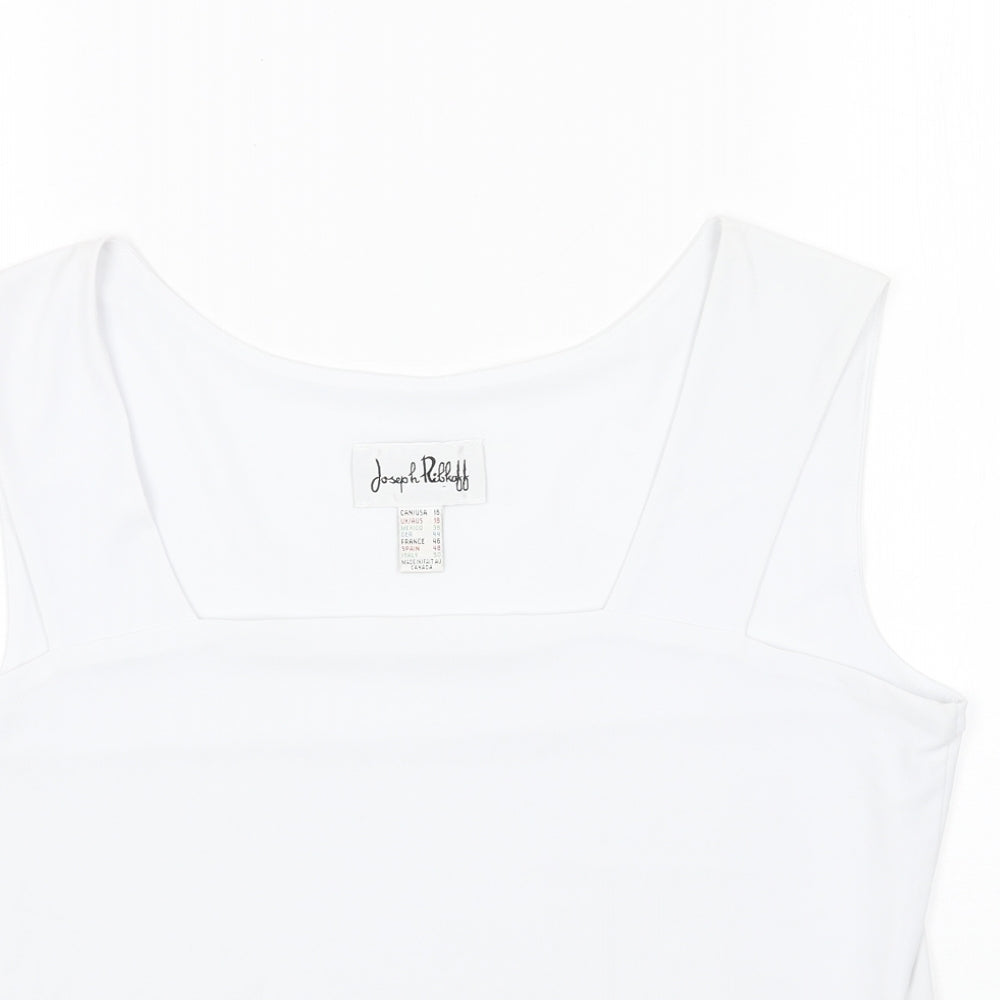 Joseph Ribkoff Womens White Polyester Basic Tank Size 16 Square Neck