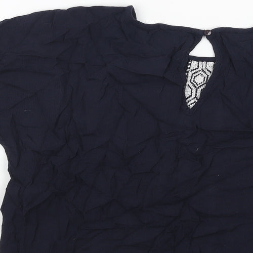 Only Womens Black Viscose Basic Blouse Size 6 Round Neck