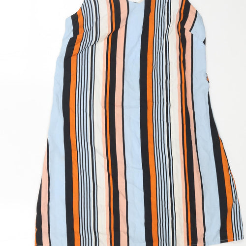 Primark Womens Multicoloured Striped Polyester Camisole Tank Size 8 V-Neck