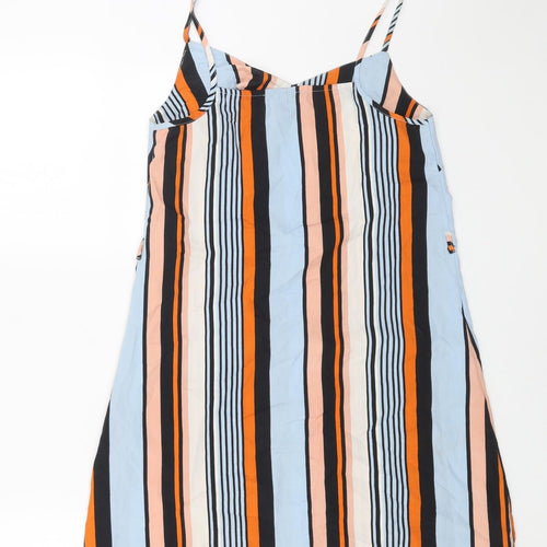 Primark Womens Multicoloured Striped Polyester Camisole Tank Size 8 V-Neck