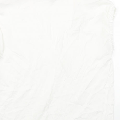 NEXT Womens White Polyester Basic Blouse Size 10 V-Neck