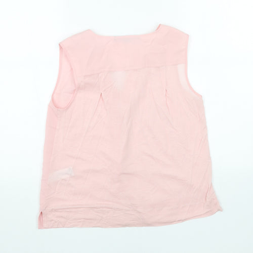 French Connection Womens Pink Polyester Basic Tank Size S V-Neck