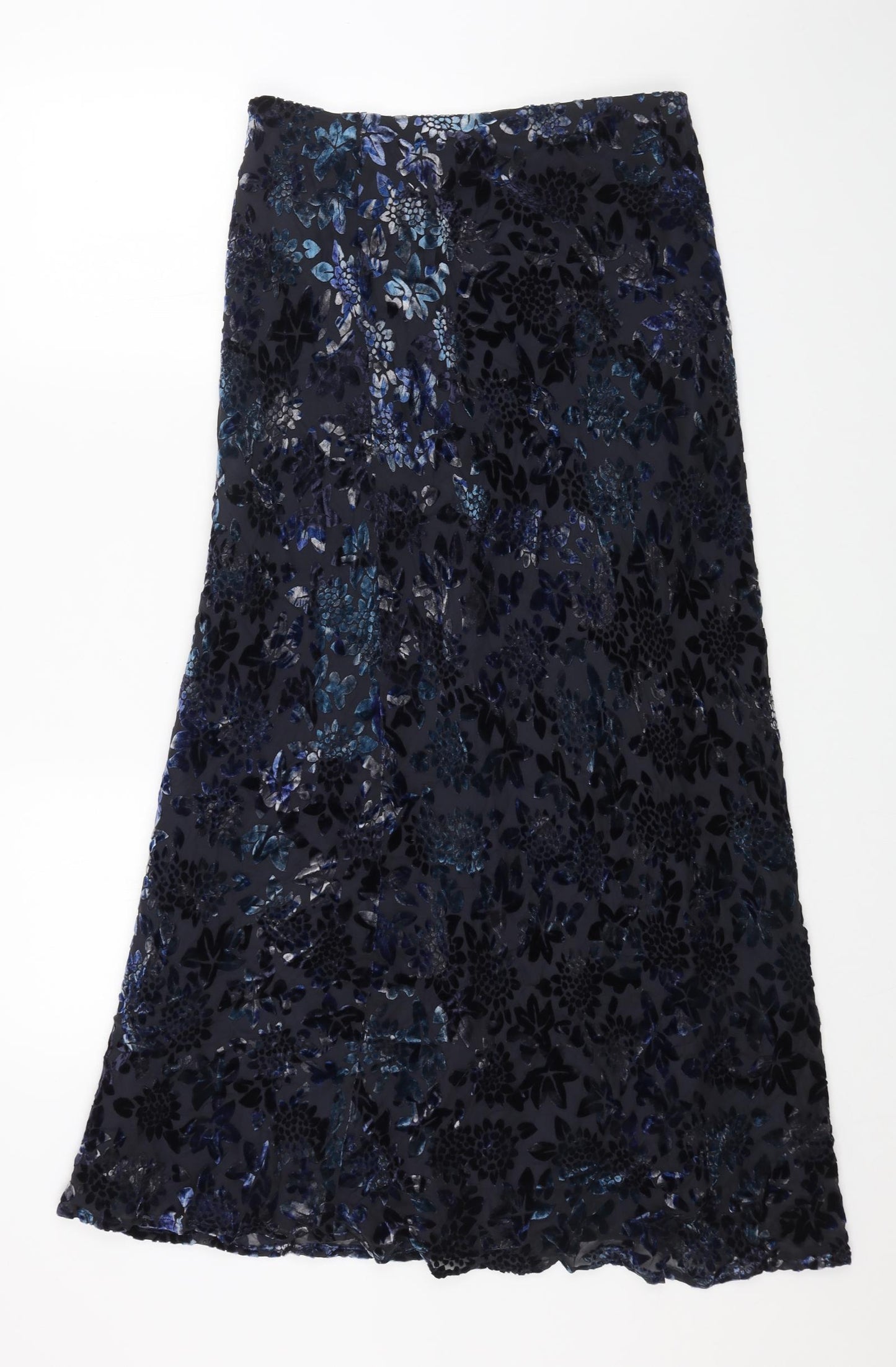 ALDINI Womens Blue Floral Polyester Maxi Skirt Size L