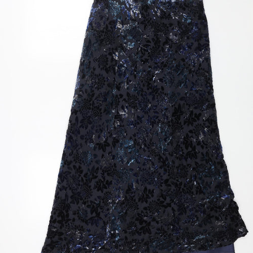 ALDINI Womens Blue Floral Polyester Maxi Skirt Size L