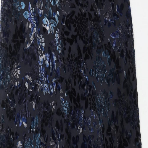ALDINI Womens Blue Floral Polyester Maxi Skirt Size L