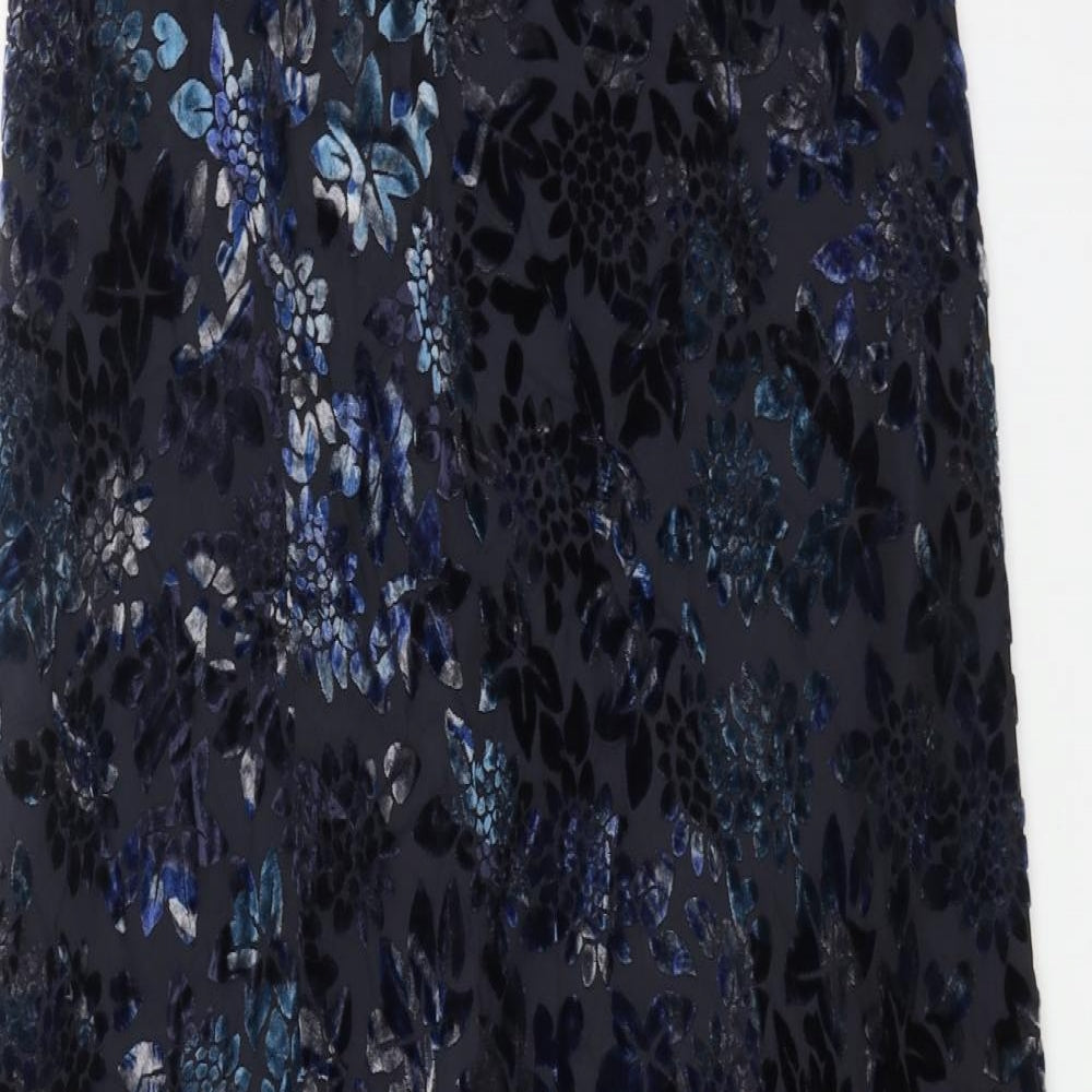 ALDINI Womens Blue Floral Polyester Maxi Skirt Size L