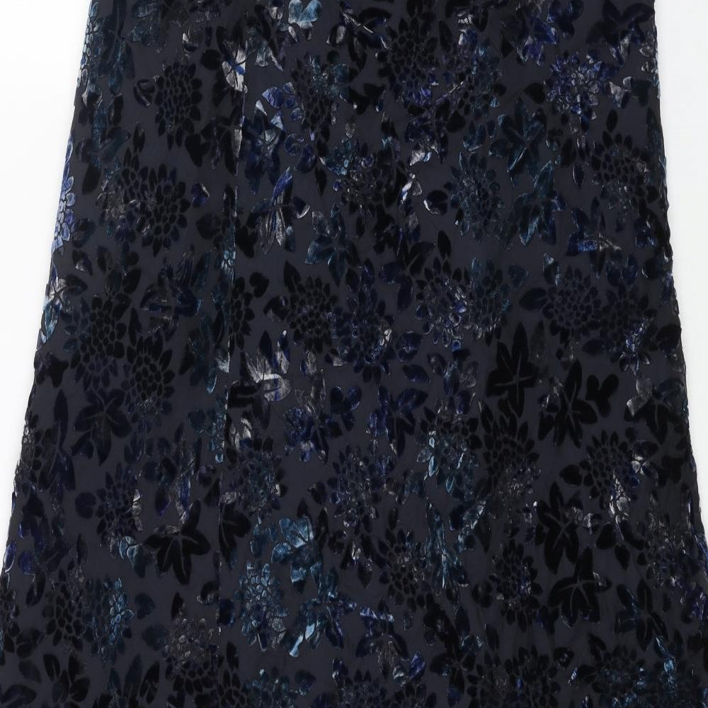 ALDINI Womens Blue Floral Polyester Maxi Skirt Size L