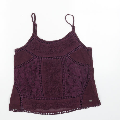 Superdry Womens Purple Cotton Camisole Tank Size S Scoop Neck