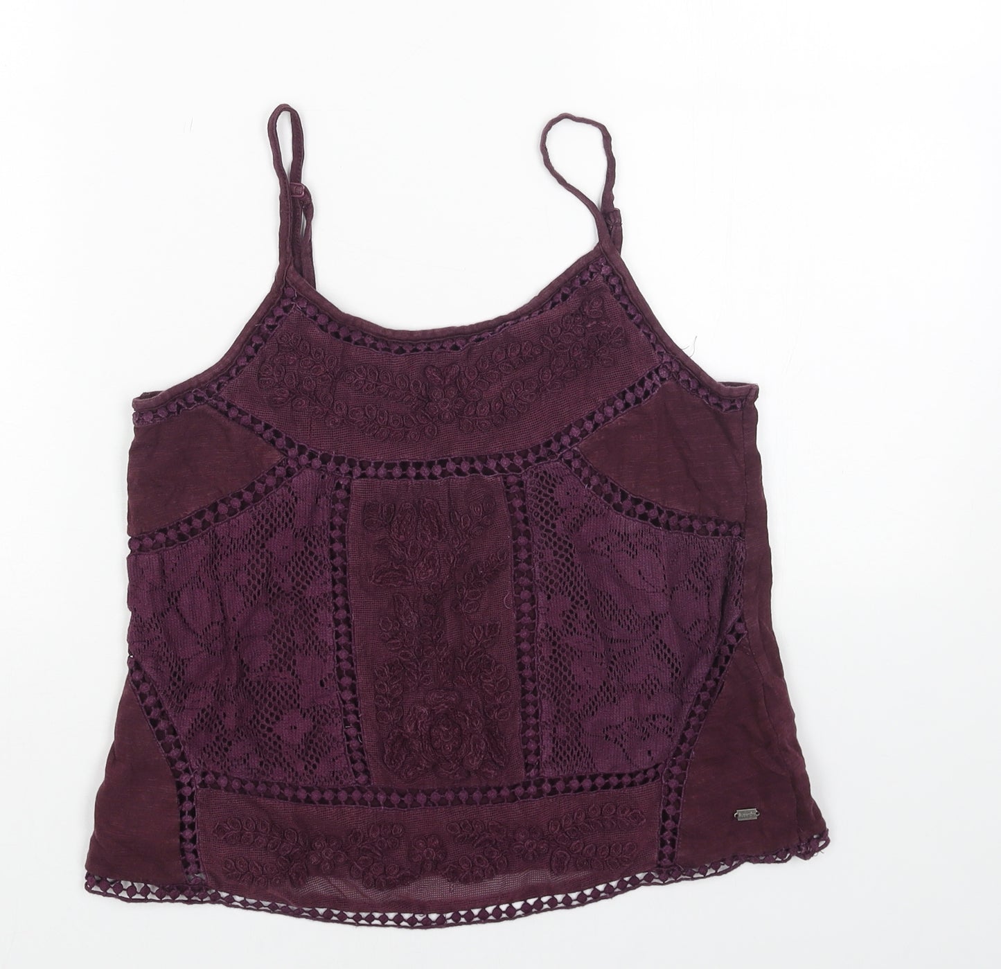 Superdry Womens Purple Cotton Camisole Tank Size S Scoop Neck
