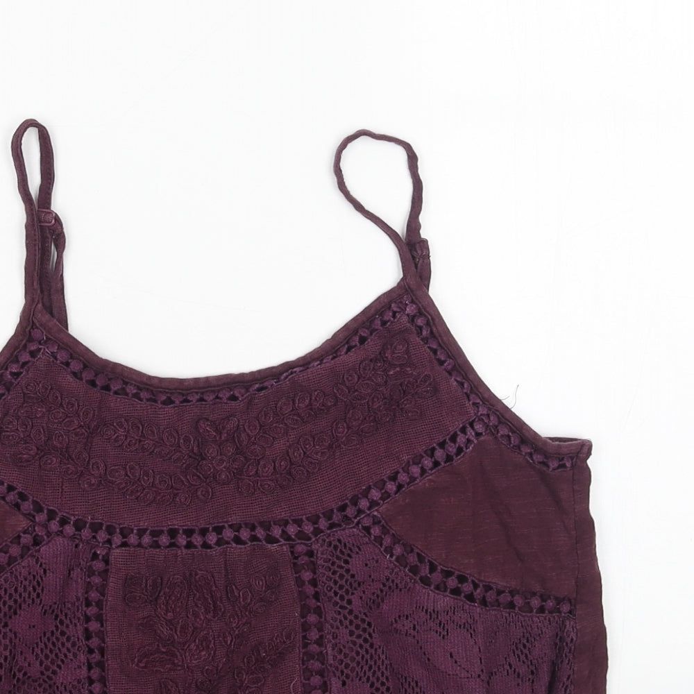 Superdry Womens Purple Cotton Camisole Tank Size S Scoop Neck