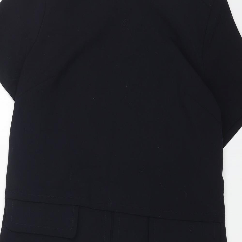 NEXT Womens Blue Polyester A-Line Size 14 Round Neck Zip