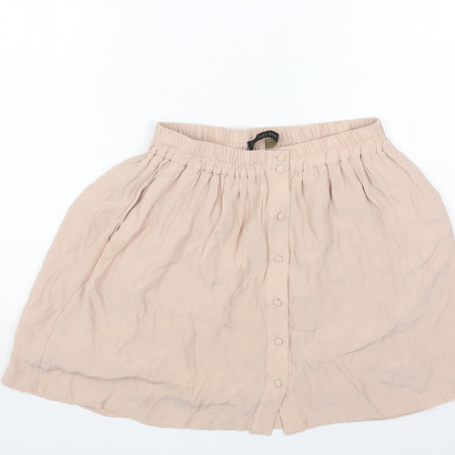 Zara Womens Pink Viscose Mini Skirt Size S