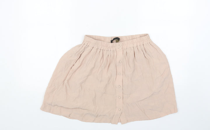 Zara Womens Pink Viscose Mini Skirt Size S