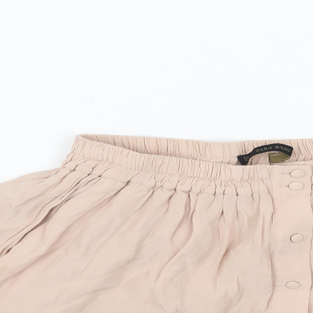 Zara Womens Pink Viscose Mini Skirt Size S