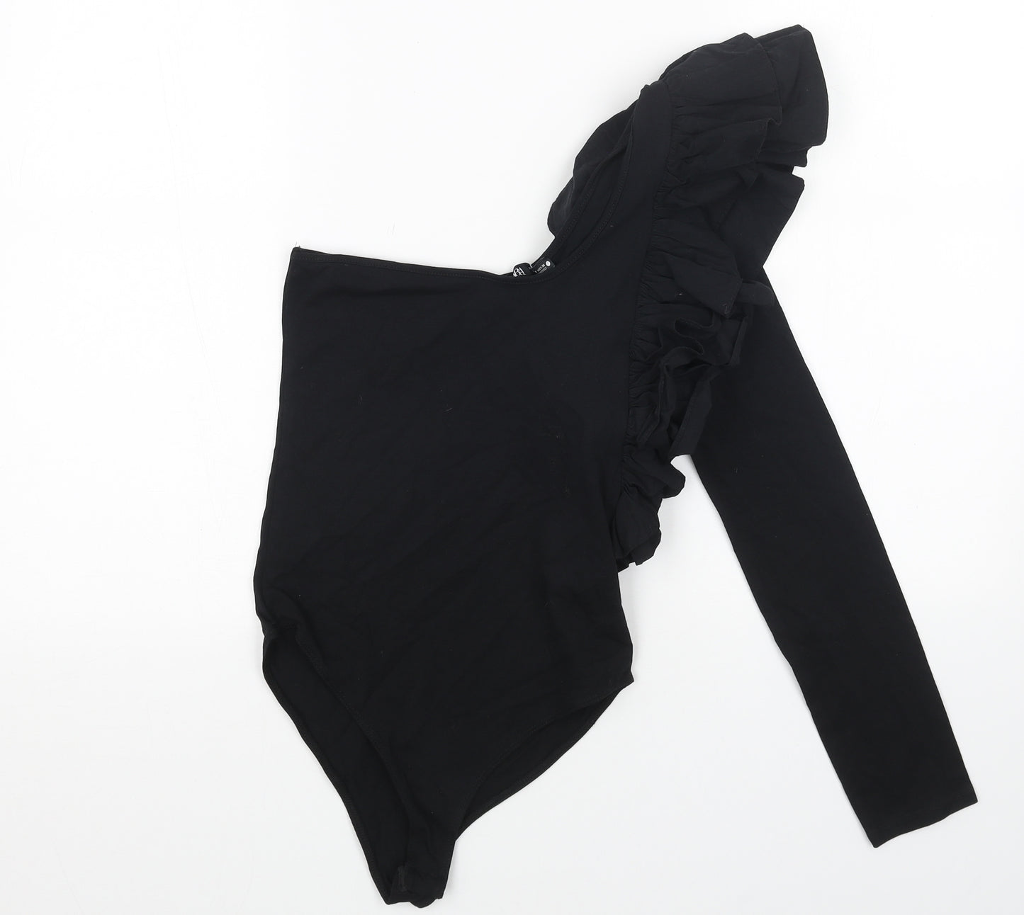 Zara Womens Black Cotton Bodysuit One-Piece Size S Snap
