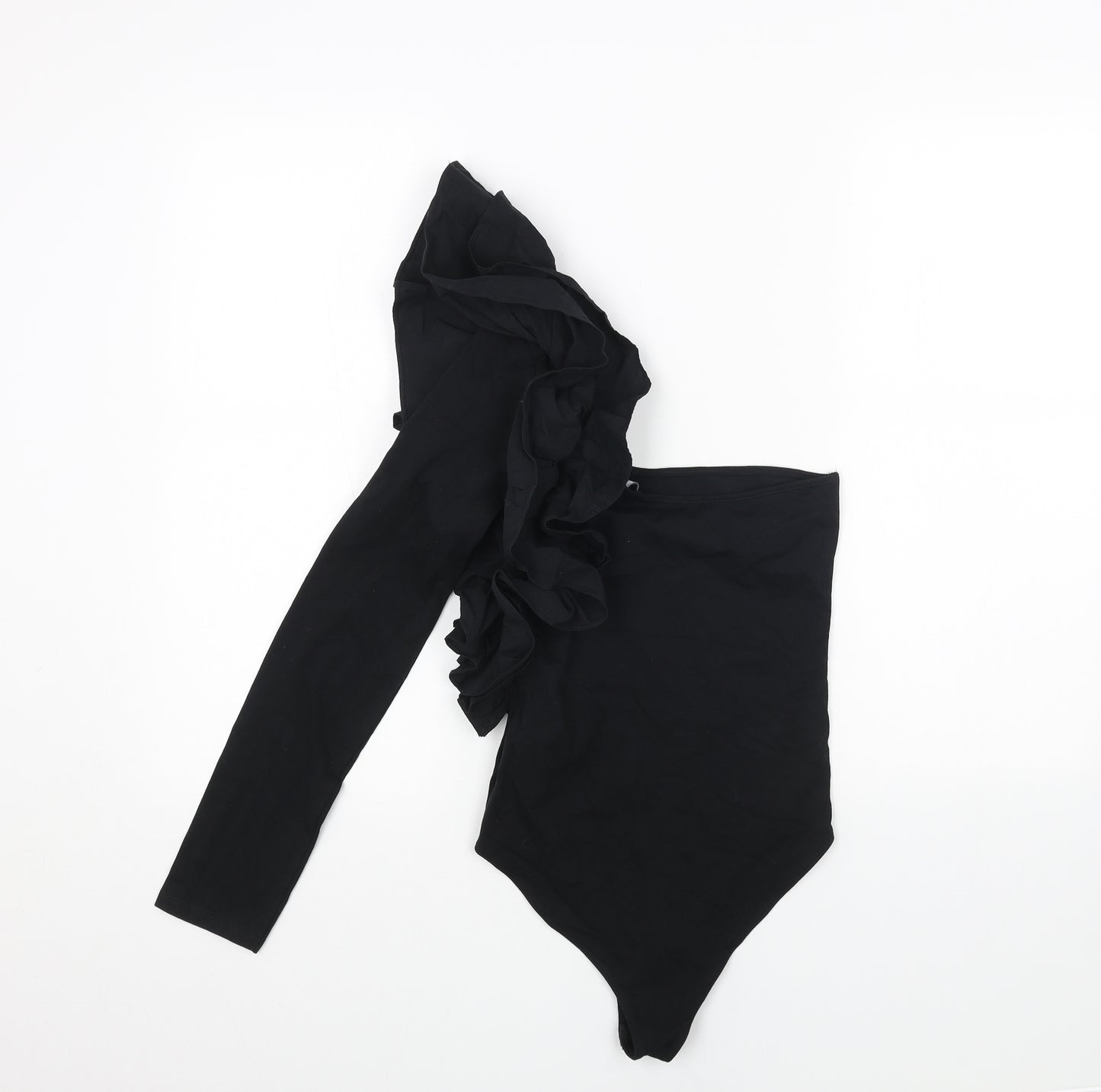 Zara Womens Black Cotton Bodysuit One-Piece Size S Snap