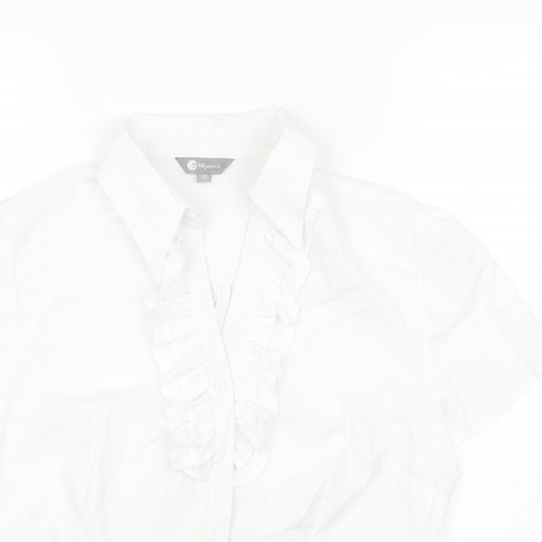 IA MODA Womens White Polyester Basic Button-Up Size 20 Collared