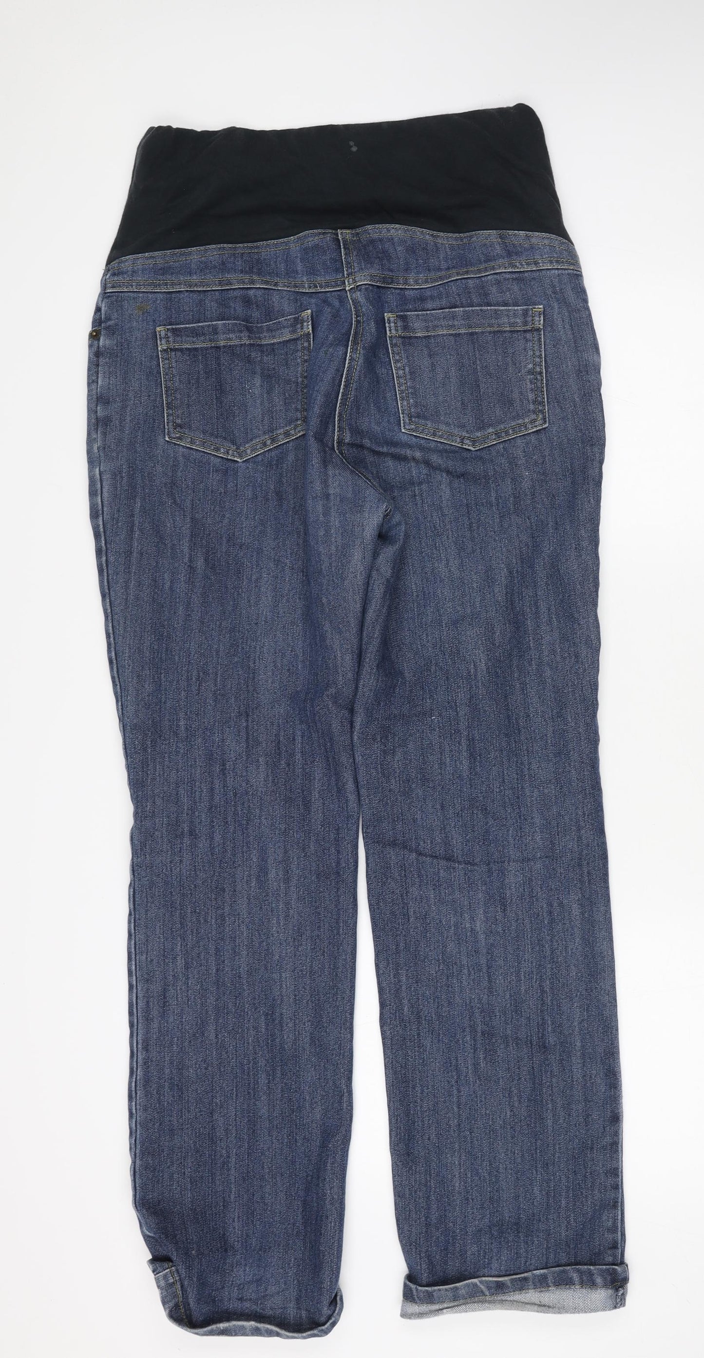 JoJo Maman Womens Blue Cotton Straight Jeans Size 10 L29 in Regular