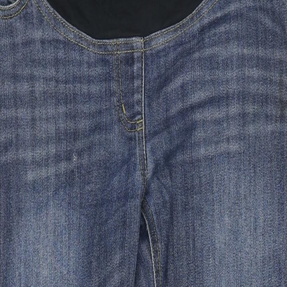 JoJo Maman Womens Blue Cotton Straight Jeans Size 10 L29 in Regular