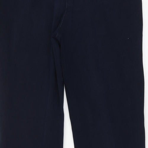 Marks and Spencer Womens Blue Cotton Straight Jeans Size 14 L28 in Regular Button