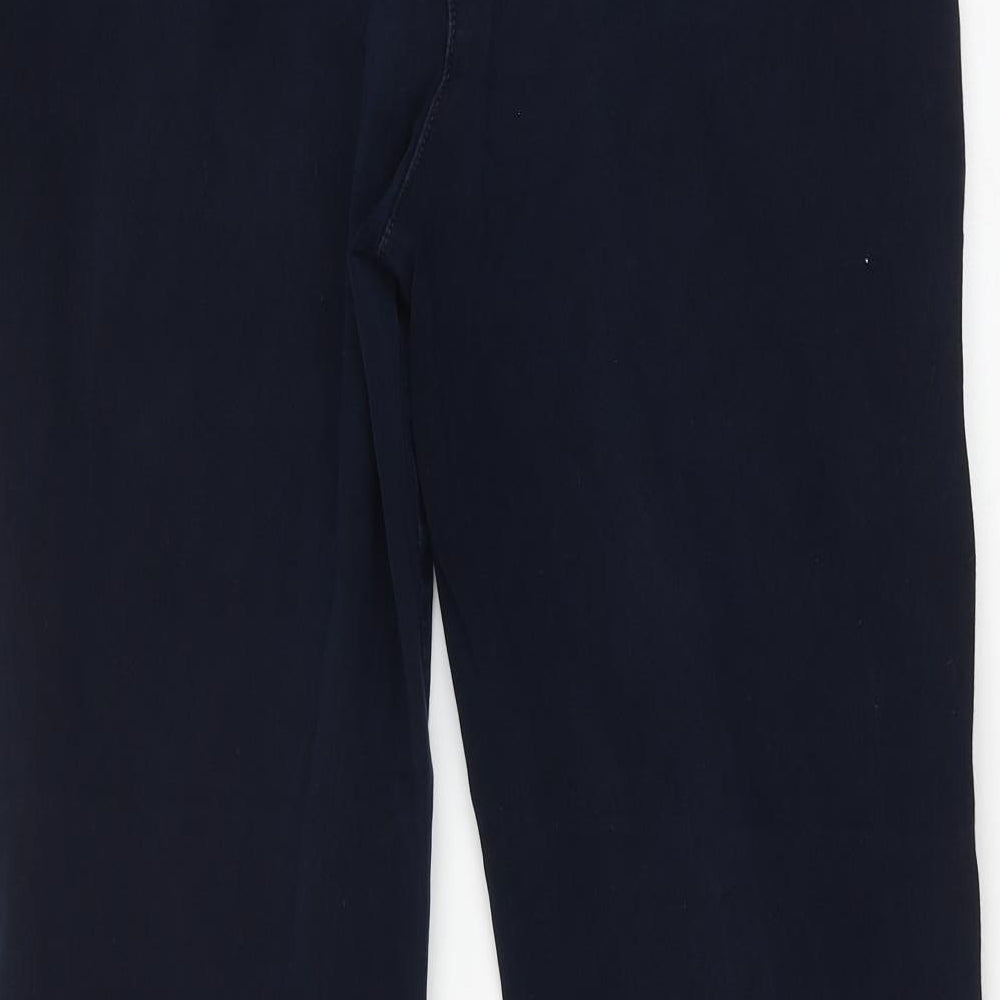 Marks and Spencer Womens Blue Cotton Straight Jeans Size 14 L28 in Regular Button