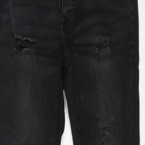Boohoo Man Mens Black Cotton Straight Jeans Size 36 in L28 in Regular Button