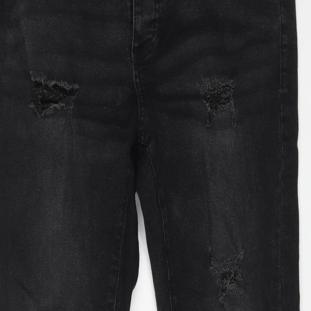 Boohoo Man Mens Black Cotton Straight Jeans Size 36 in L28 in Regular Button