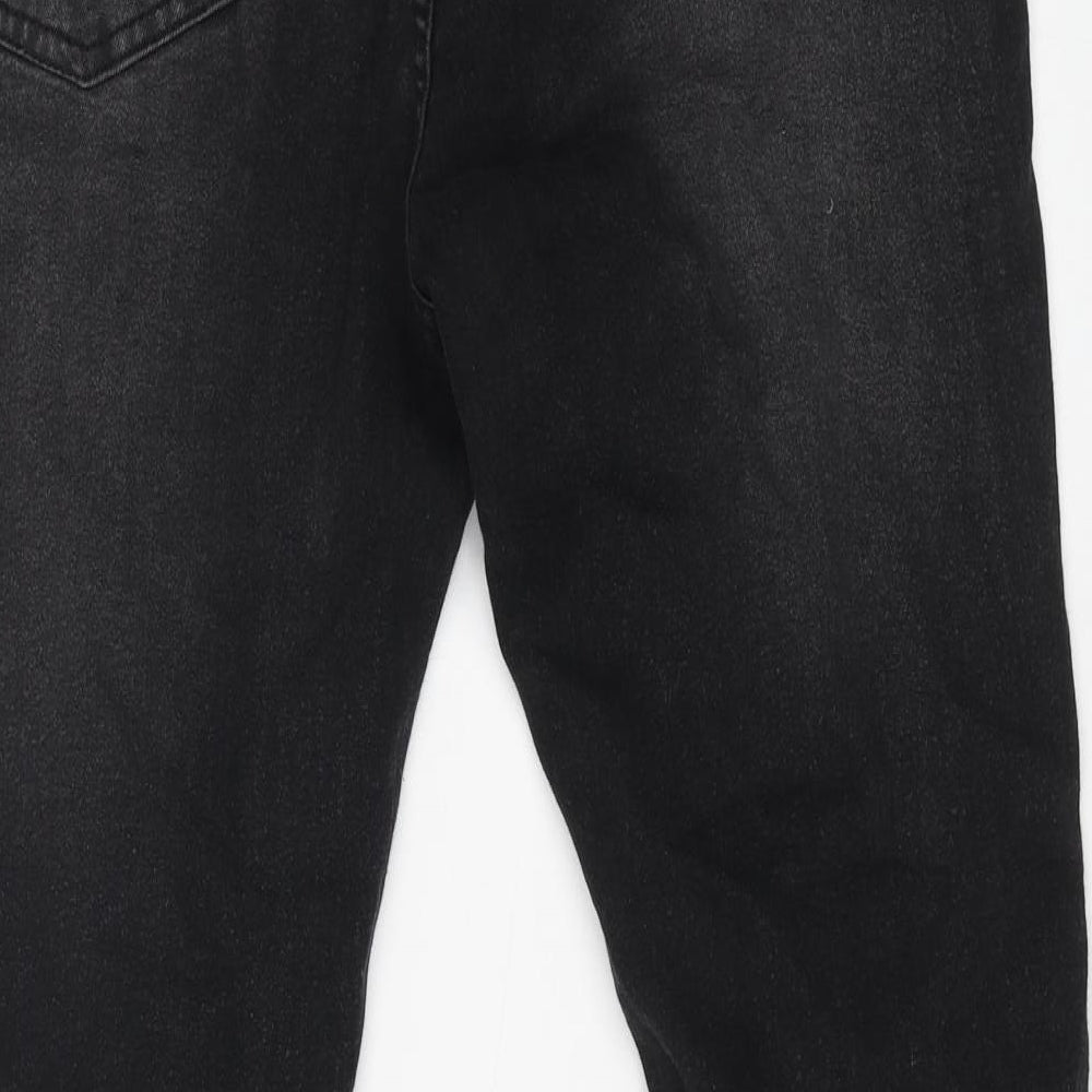 Boohoo Man Mens Black Cotton Straight Jeans Size 36 in L28 in Regular Button