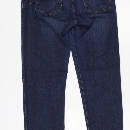 NEXT Womens Blue Cotton Straight Jeans Size 16 L31 in Regular Button