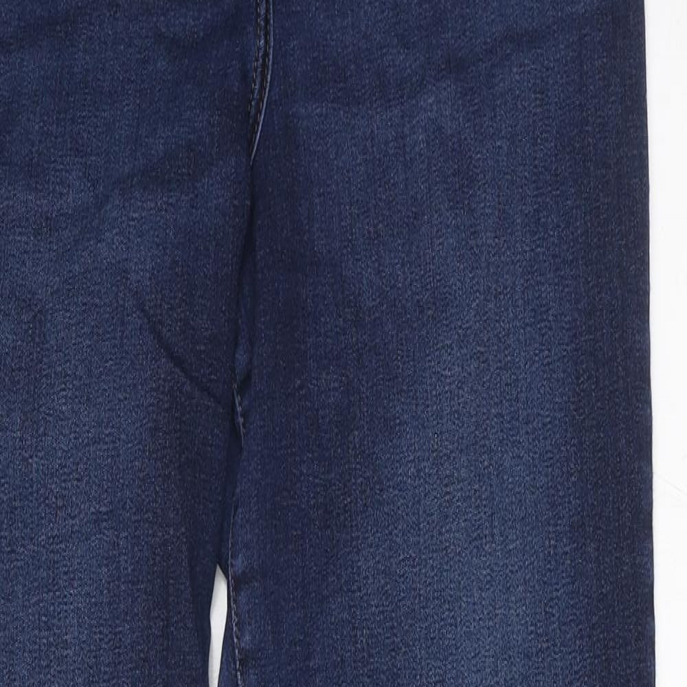 NEXT Womens Blue Cotton Straight Jeans Size 16 L31 in Regular Button