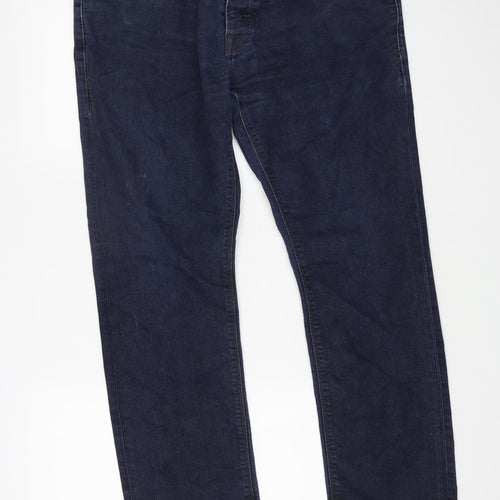 CROSSWATCH` Mens Blue Cotton Straight Jeans Size 40 in L27 in Regular Button