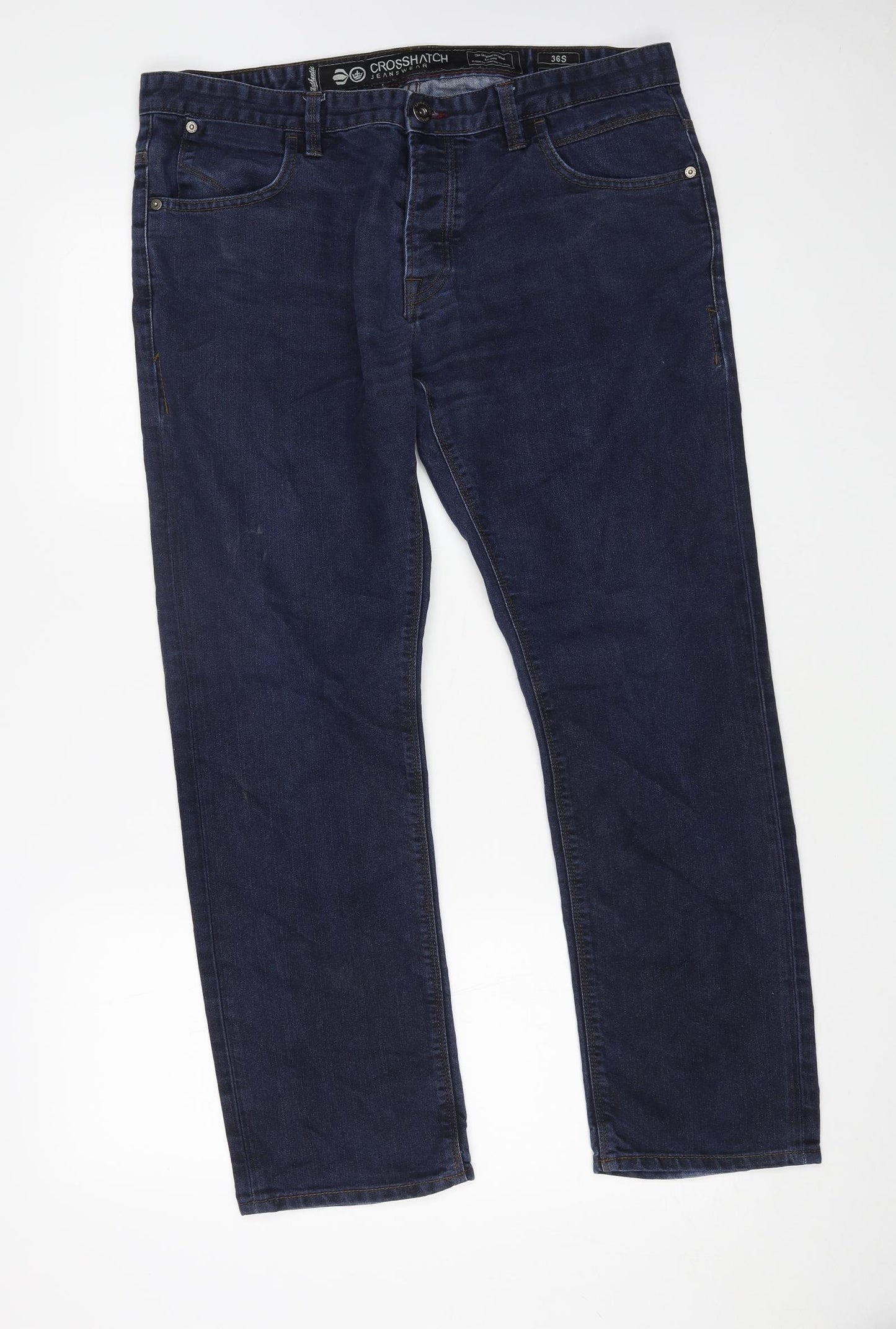 CROSSWATCH` Mens Blue Cotton Straight Jeans Size 40 in L27 in Regular Button