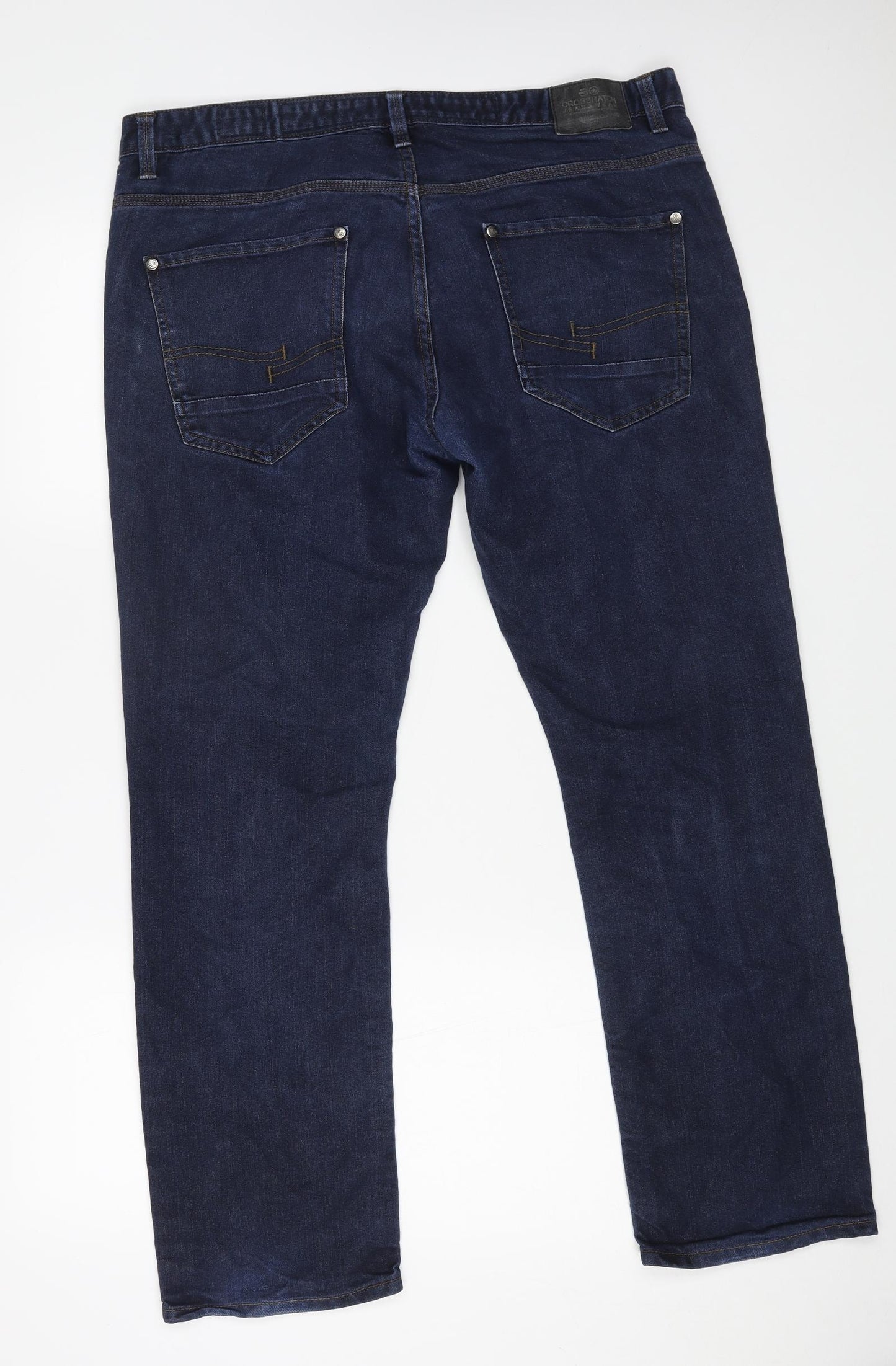CROSSWATCH` Mens Blue Cotton Straight Jeans Size 40 in L27 in Regular Button