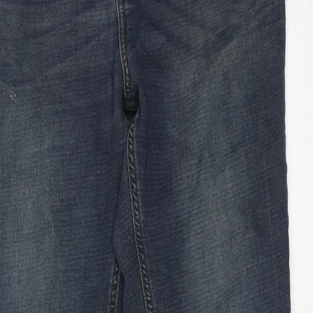 Livergy Mens Blue Cotton Straight Jeans Size 36 in L31 in Regular Button