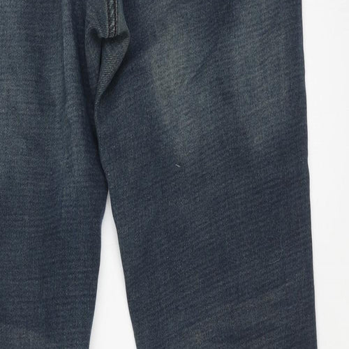 Livergy Mens Blue Cotton Straight Jeans Size 36 in L31 in Regular Button